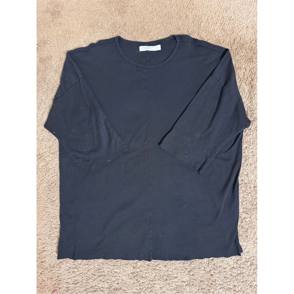 Daniel Patrick Men's Black Oversized Short Sleeve Crewneck Shirt size L Goth